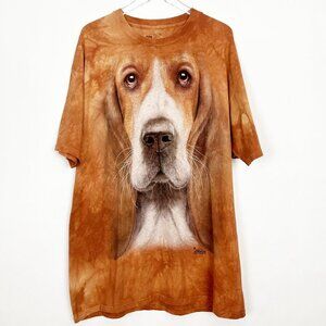 The Mountain Tee Adult XL Big Face Basset Hound Classic T-Shirt Tie-Dye Unisex